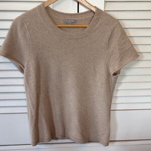 J. Crew Women's heather stone (beige) Cashmere relaxed t shirt size large